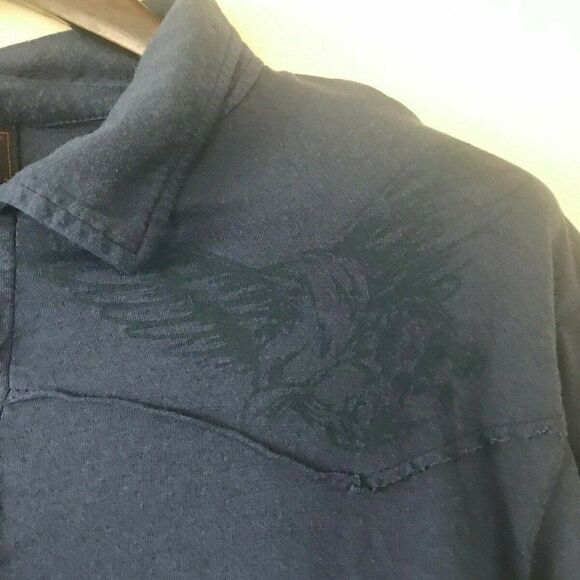 Men Von Dutch Polo Neck T-Shirt Blue - Picture 3 of 3